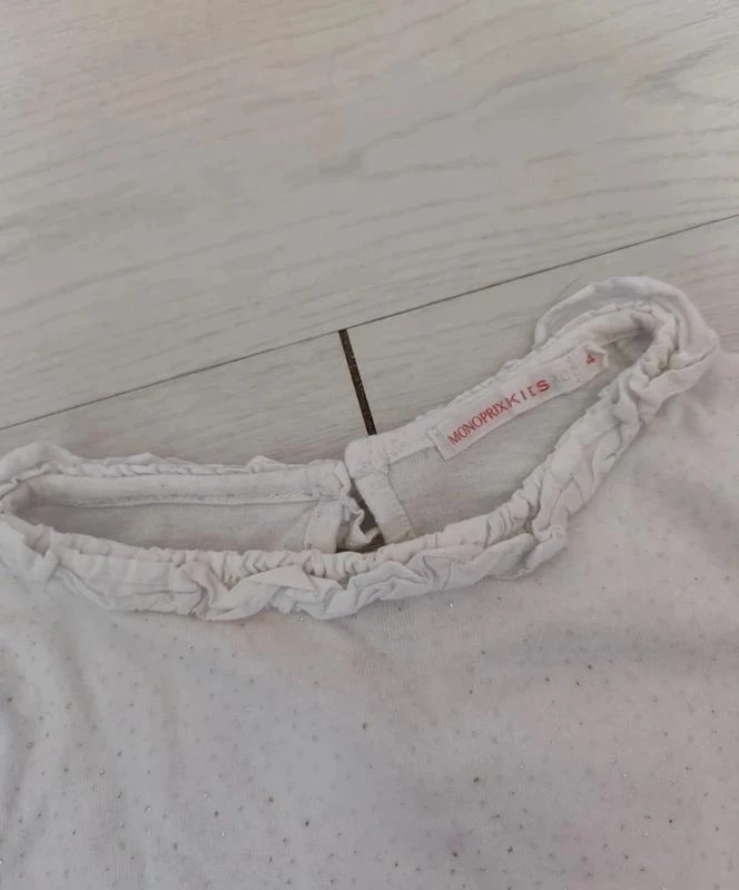 Cream glitter long-sleeve t-shirt 🦄 Size 4 years 🦄 Monoprix Kids – photo 3